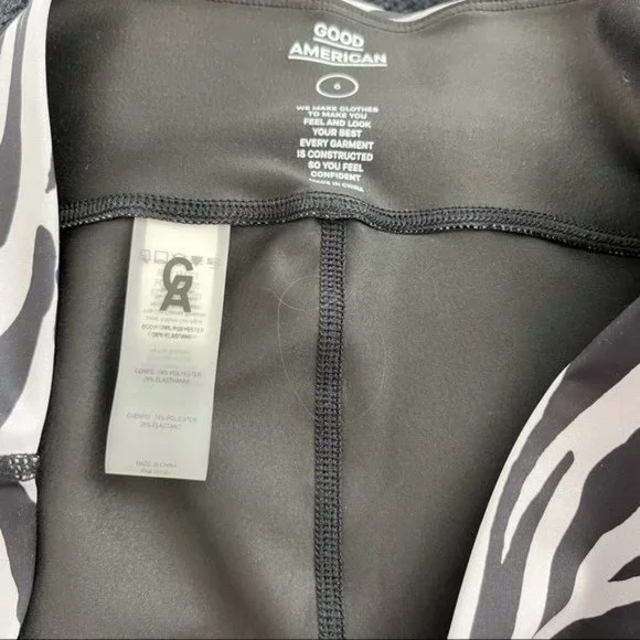 Good American Zebra Stripe Animal Print Tuxedo Tiger Leggings Sz 6 3XL XXXL - Picture 8 of 9